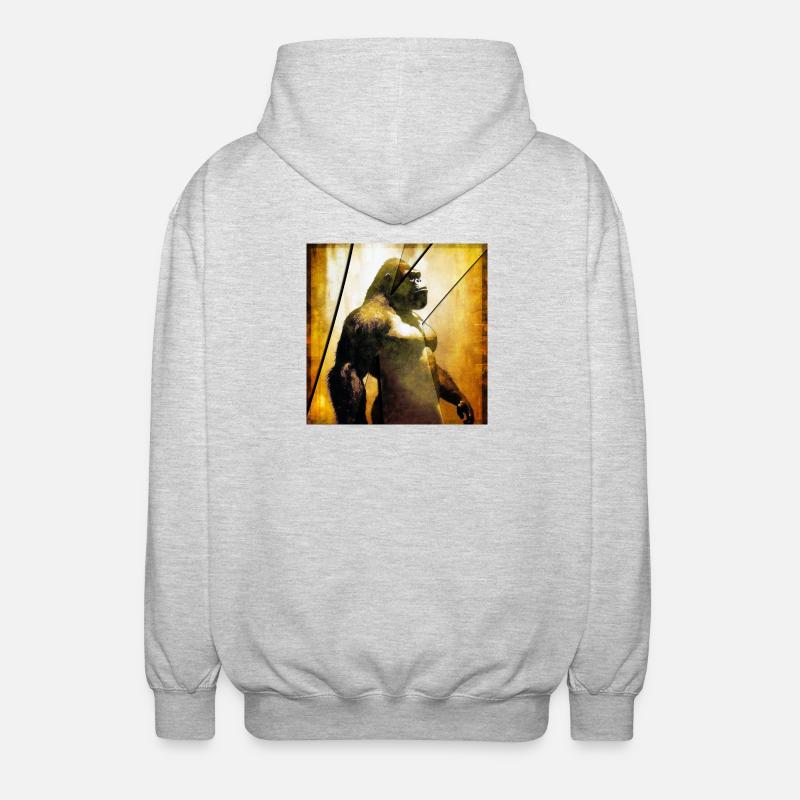 Gorilla 03 - K - Unisex Kapuzenjacke - Hellgrau meliert
