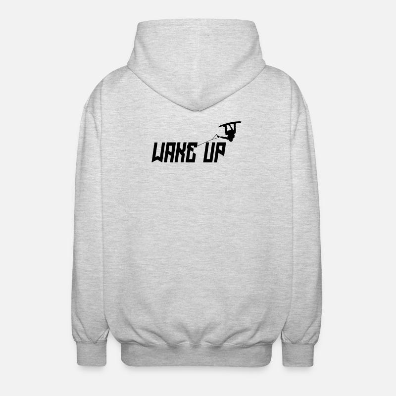 Kitesurfer Statement Stunt Wakeboard Wellenreiten - Unisex Kapuzenjacke - Hellgrau meliert