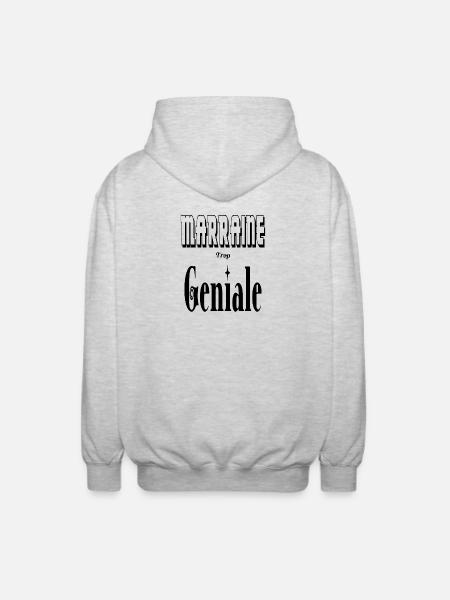 Marraine Trop Géniale - Veste à capuche unisexe - gris clair chiné