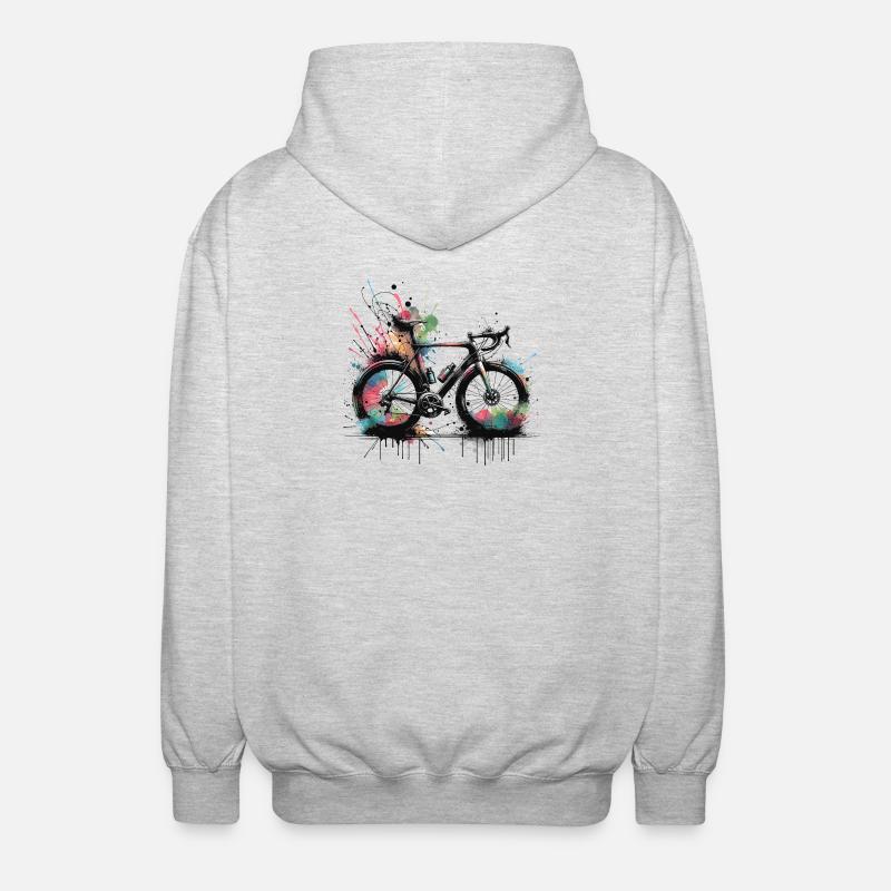 Fahrrad Sprayfarben Splash - Unisex Kapuzenjacke - Hellgrau meliert