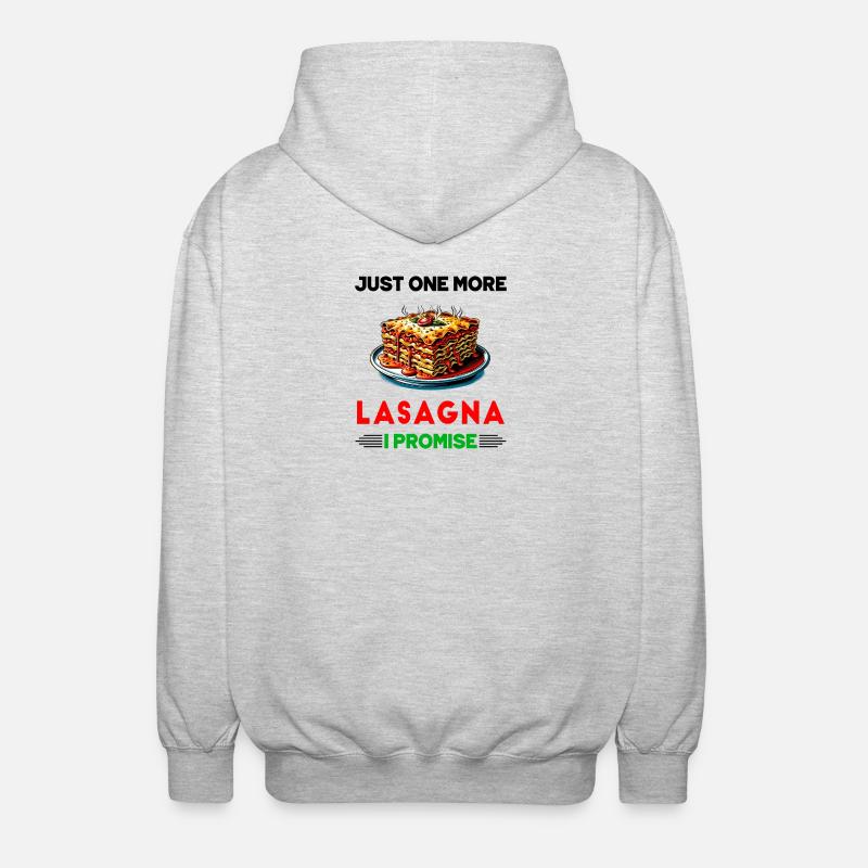 Nur noch eine Lasagne, versprochen - Unisex Kapuzenjacke - Hellgrau meliert