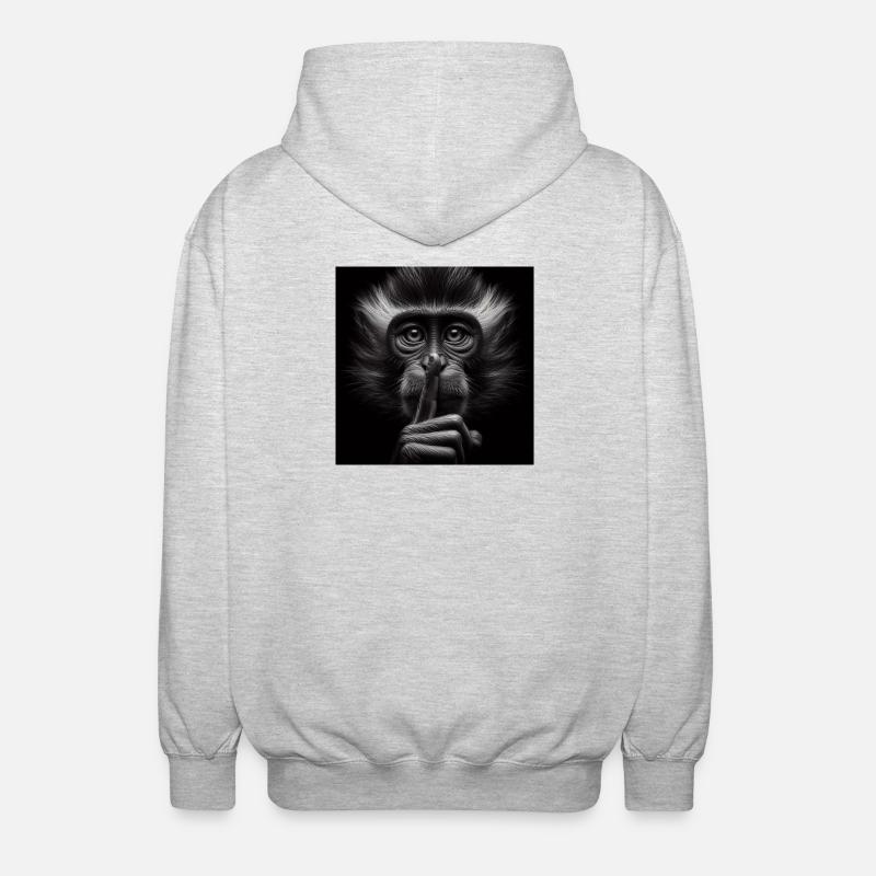 A Silent Monkey - Unisex Hooded Jacket - light heather grey