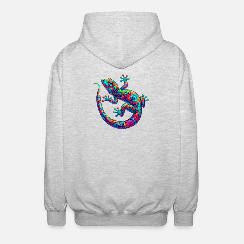 Gecko - Unisex Kapuzenjacke - Hellgrau meliert