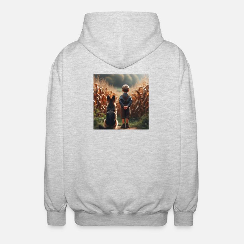 Deutscher Schäferhund Kunst - Unisex Kapuzenjacke - Hellgrau meliert