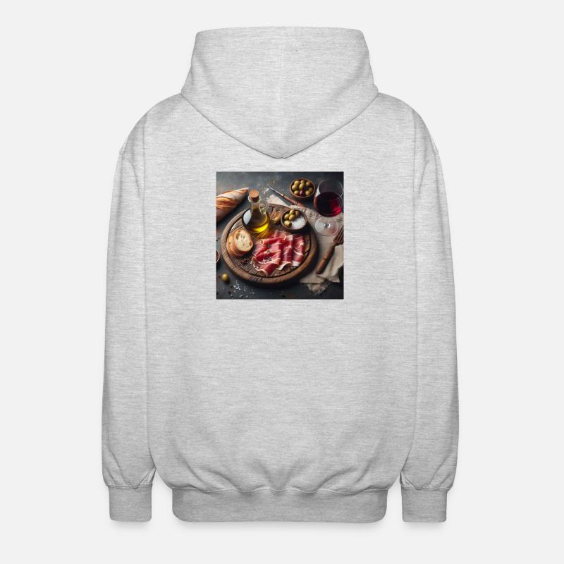Ham platter - Unisex Hooded Jacket - light heather grey