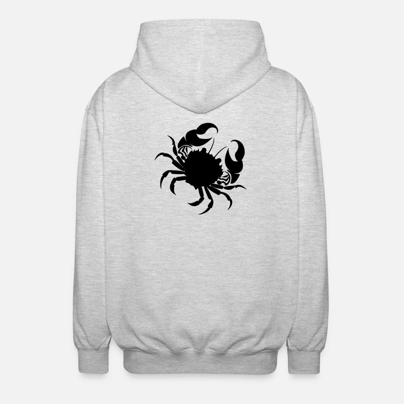 Signe du zodiaque signe image Cancer - Veste à capuche unisexe - gris clair chiné