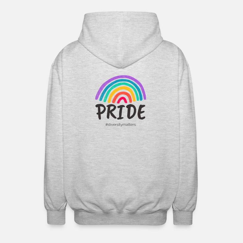 Pride black - #diversitymatters - Unisex Kapuzenjacke - Hellgrau meliert