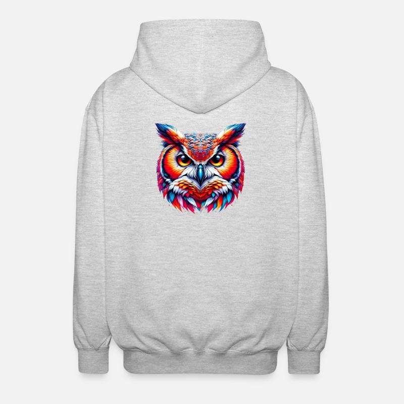 Hibou - Veste à capuche unisexe - gris clair chiné