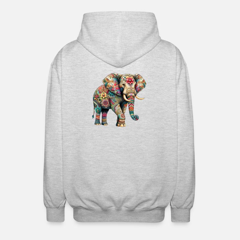 Elefant - Unisex Kapuzenjacke - Hellgrau meliert