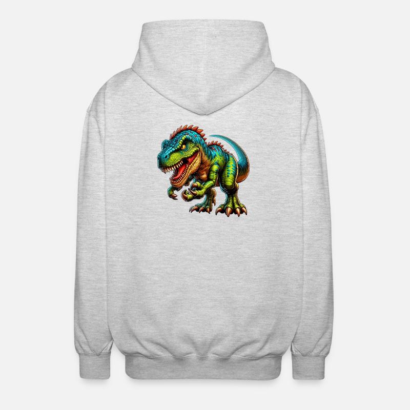 Dinosaur - Unisex Hooded Jacket - light heather grey