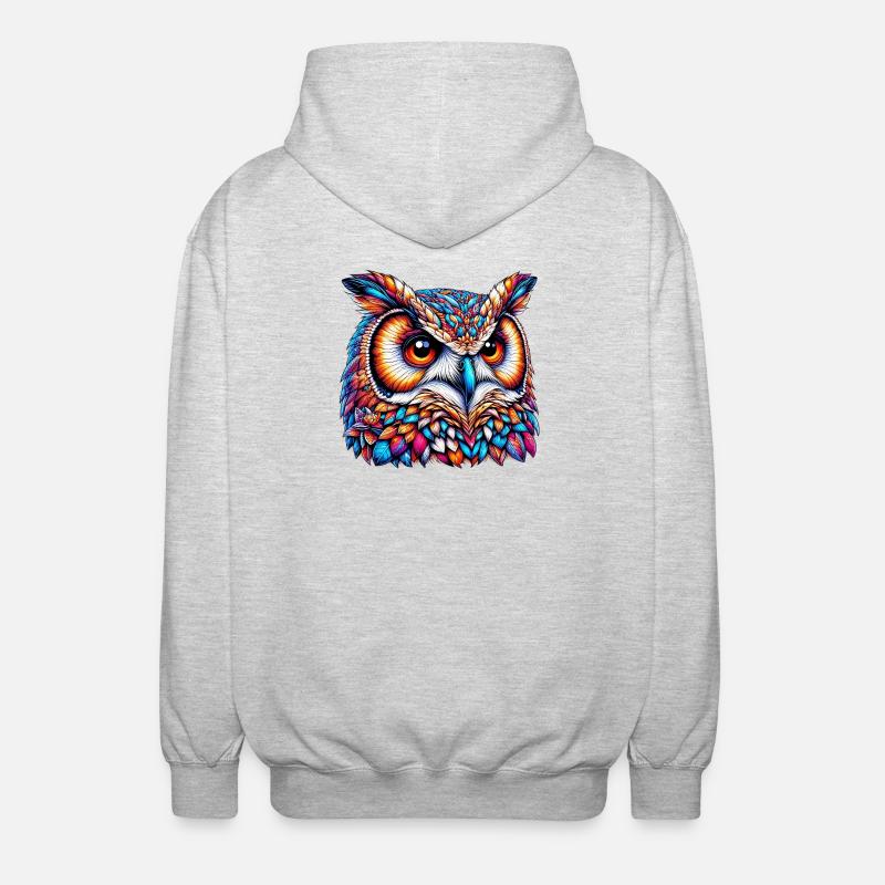 Hibou - Veste à capuche unisexe - gris clair chiné