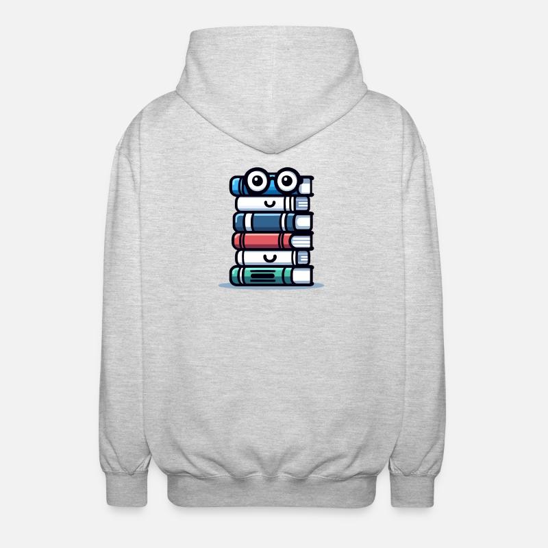 Book Buddy : La pile littéraire - Veste à capuche unisexe - gris clair chiné