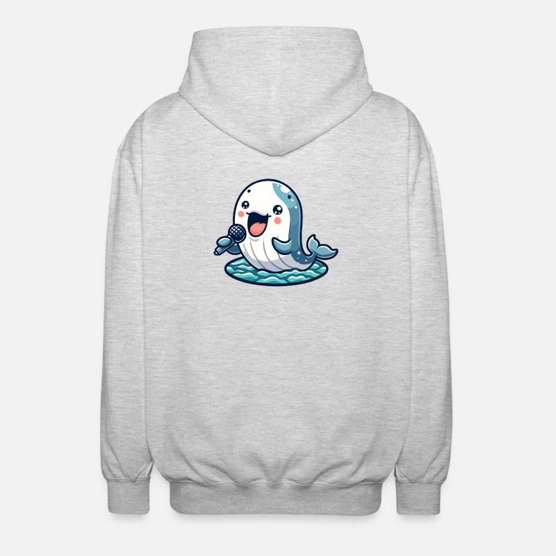 Melody Whale : le crooner aquatique - Veste à capuche unisexe - gris clair chiné