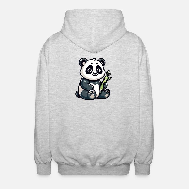 Bamboo Buddy: Der Content-Panda - Unisex Kapuzenjacke - Hellgrau meliert
