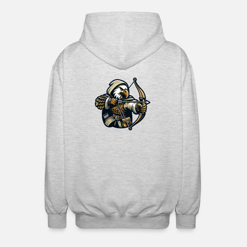 Skyward Archer: The Eagle Marksman - Unisex Hooded Jacket - light heather grey