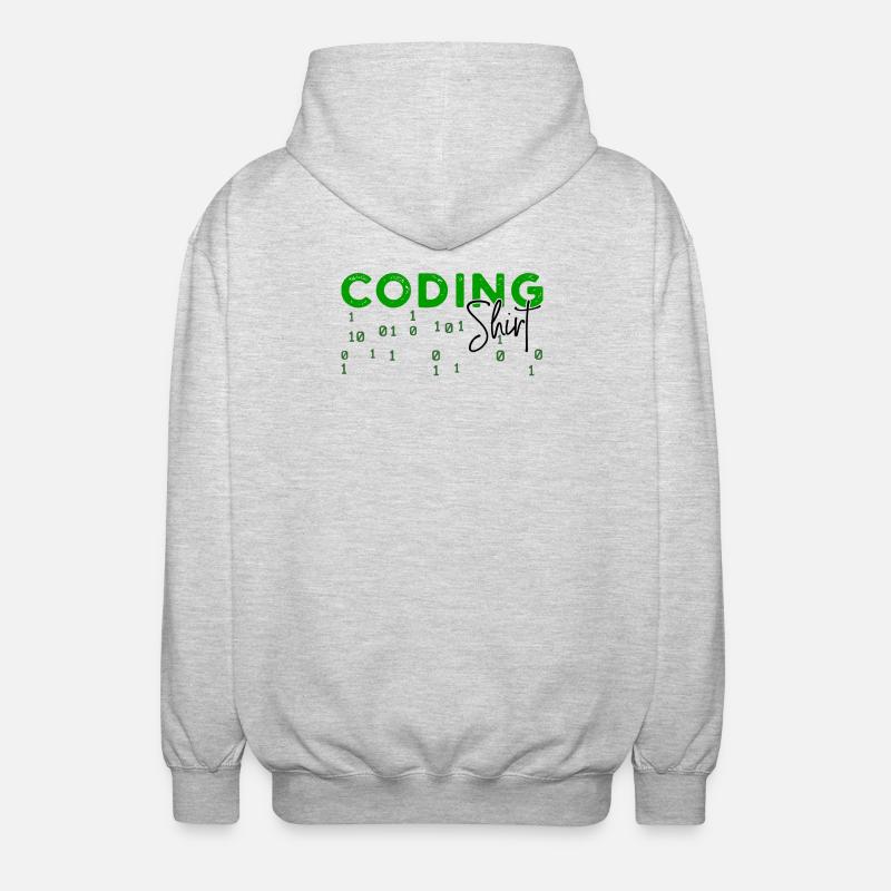 Coden Developer Programmierer Webentwickler Spruch - Unisex Kapuzenjacke - Hellgrau meliert