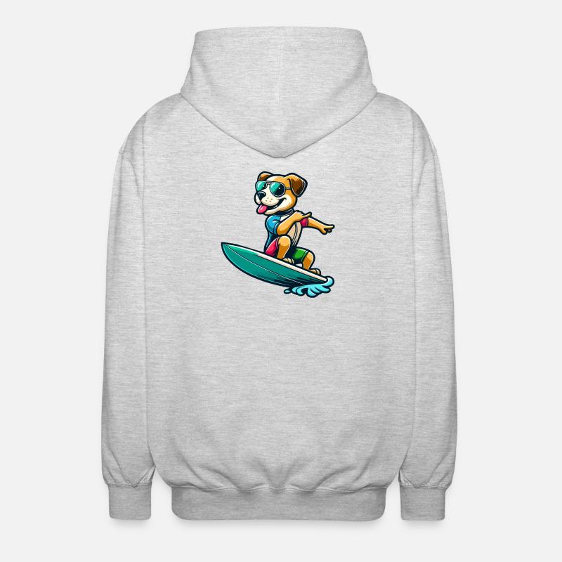 Wave Riding Buddy - Unisex Hooded Jacket - light heather grey