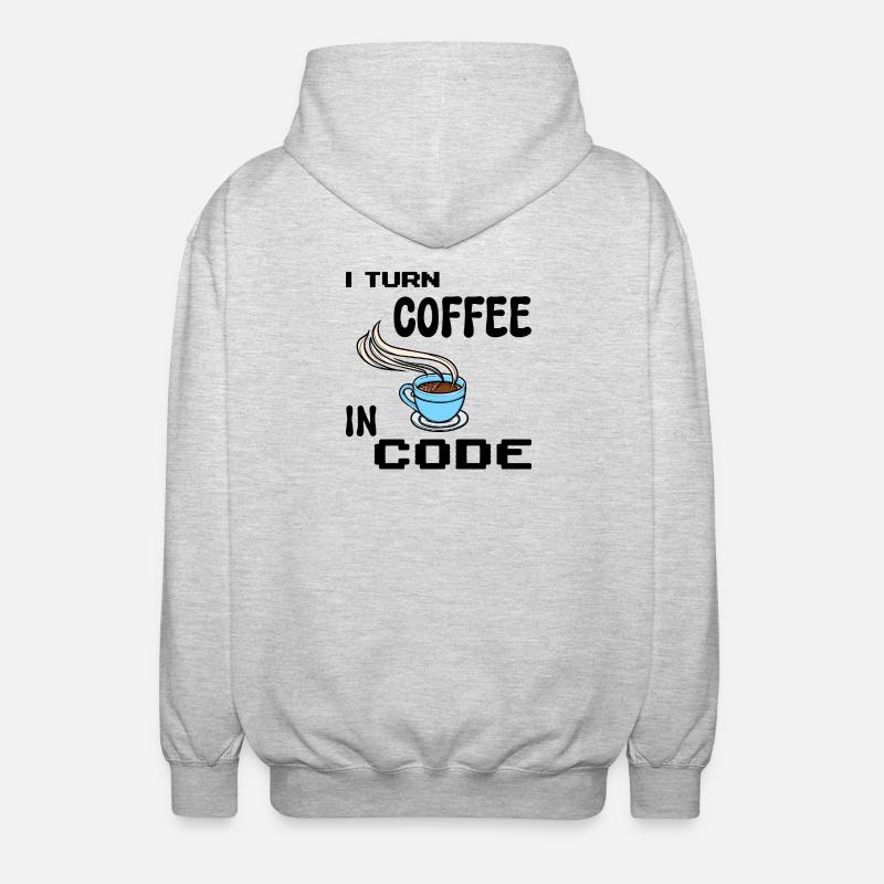 Programmeur de code Scripting Statement Développeur - Veste à capuche unisexe - gris clair chiné