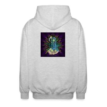 der Tod - Unisex Kapuzenjacke - Hellgrau meliert - Hinten - AI Model Male 185 light (185cm)