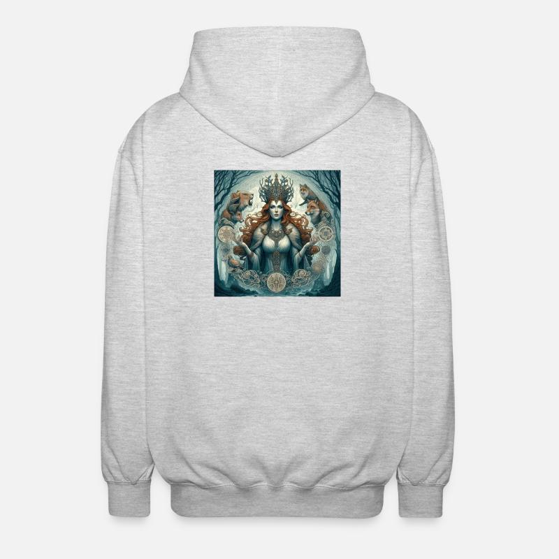 Celtic Goddess - Unisex Hooded Jacket - light heather grey