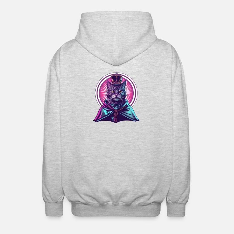 Lord Meow - Unisex Hooded Jacket - light heather grey
