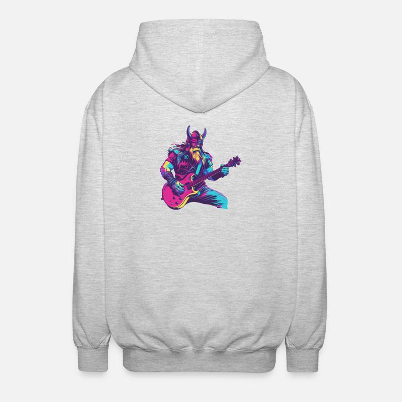Schwerer Wikinger - Unisex Kapuzenjacke - Hellgrau meliert
