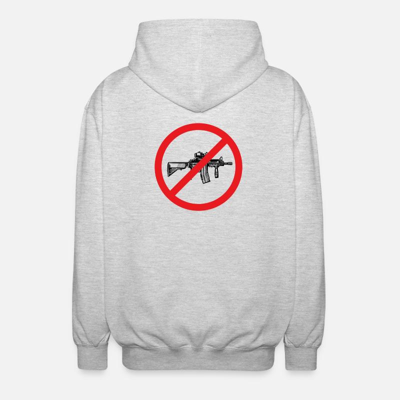 Stop War / Weapon Prohibited - Unisex Hooded Jacket - light heather grey