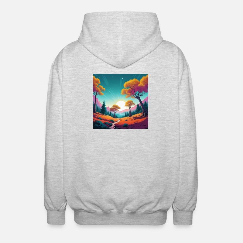 Coucher de soleil - Veste à capuche unisexe - gris clair chiné