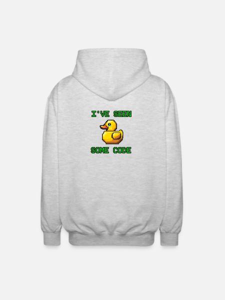 Pixel Duck I’ve Seen Some Code - Unisex Hooded Jacket - light heather grey