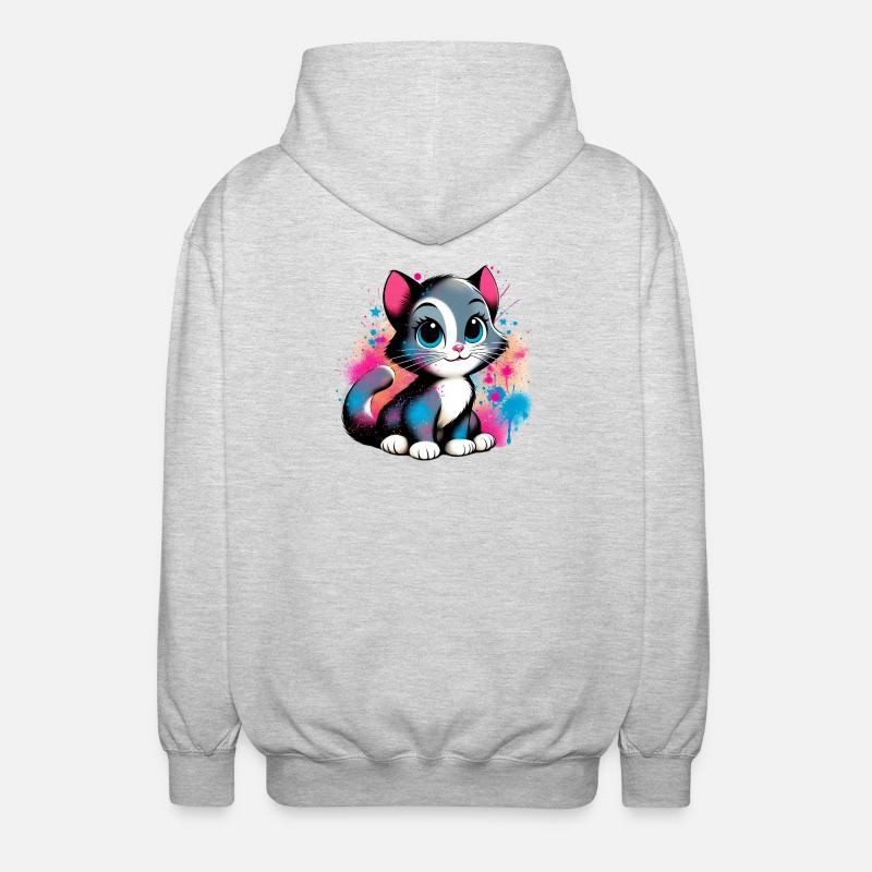 Chat - Veste à capuche unisexe - gris clair chiné
