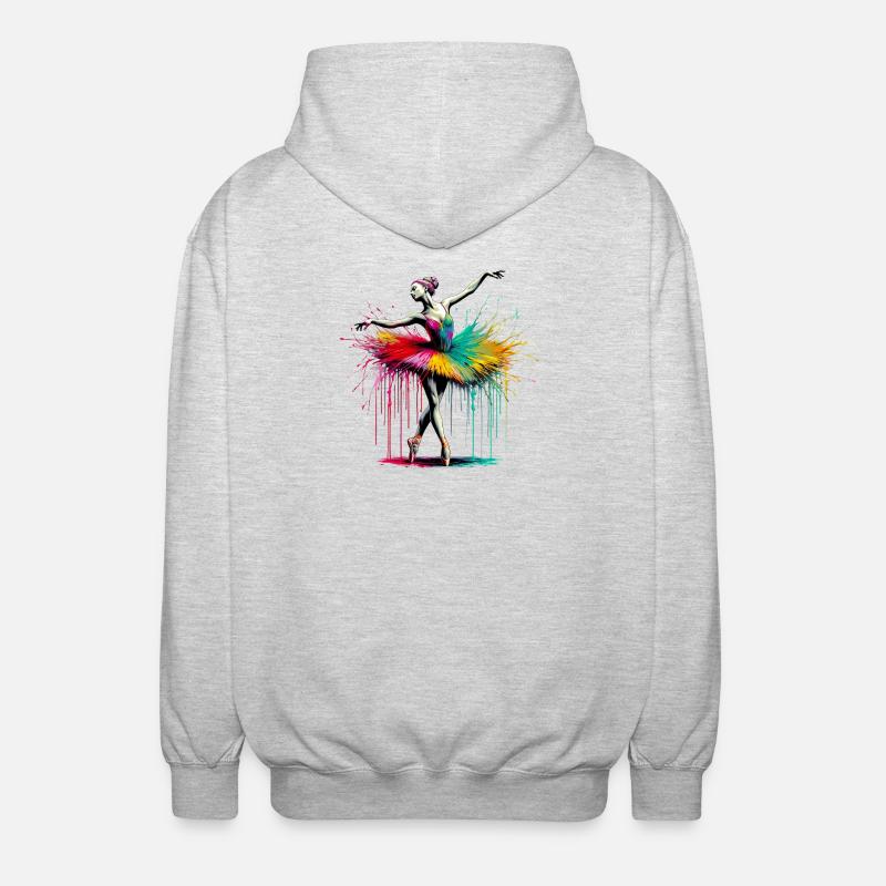 Danseuse de ballet avec tutu - Veste à capuche unisexe - gris clair chiné