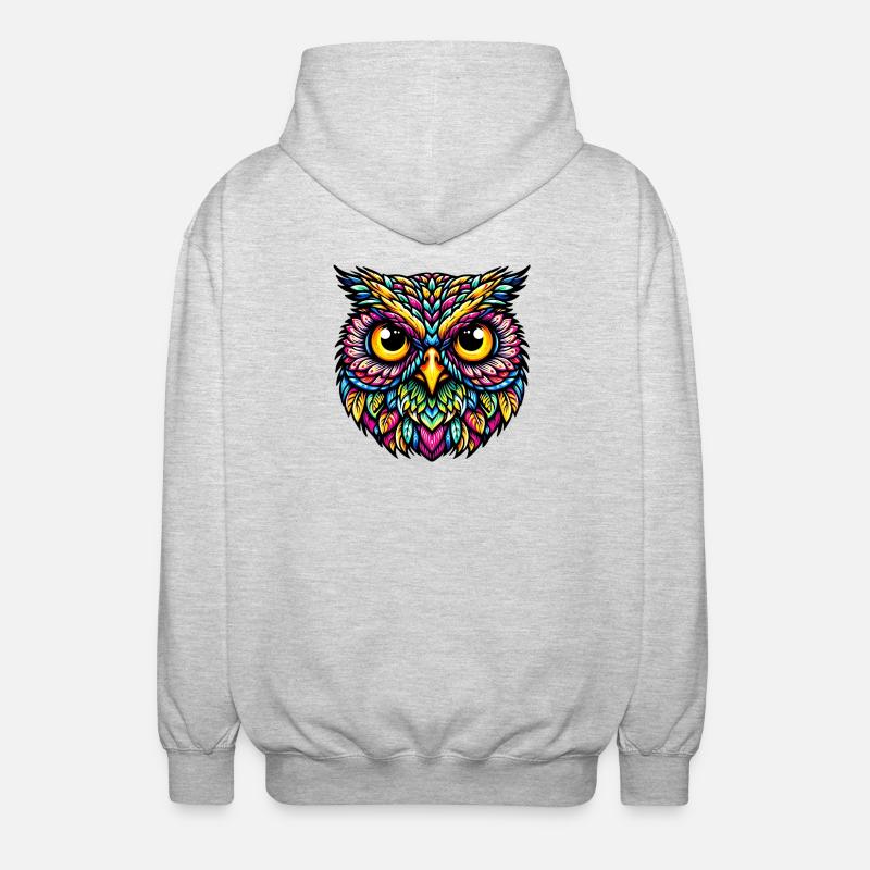 Eule - Unisex Kapuzenjacke - Hellgrau meliert