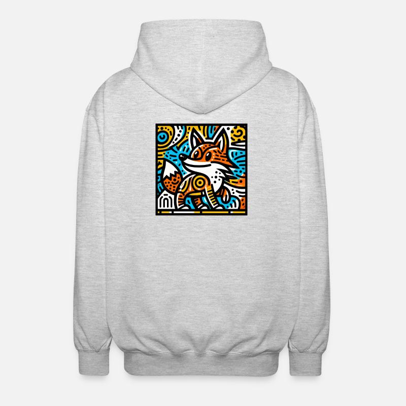 Fuchs - Unisex Kapuzenjacke - Hellgrau meliert