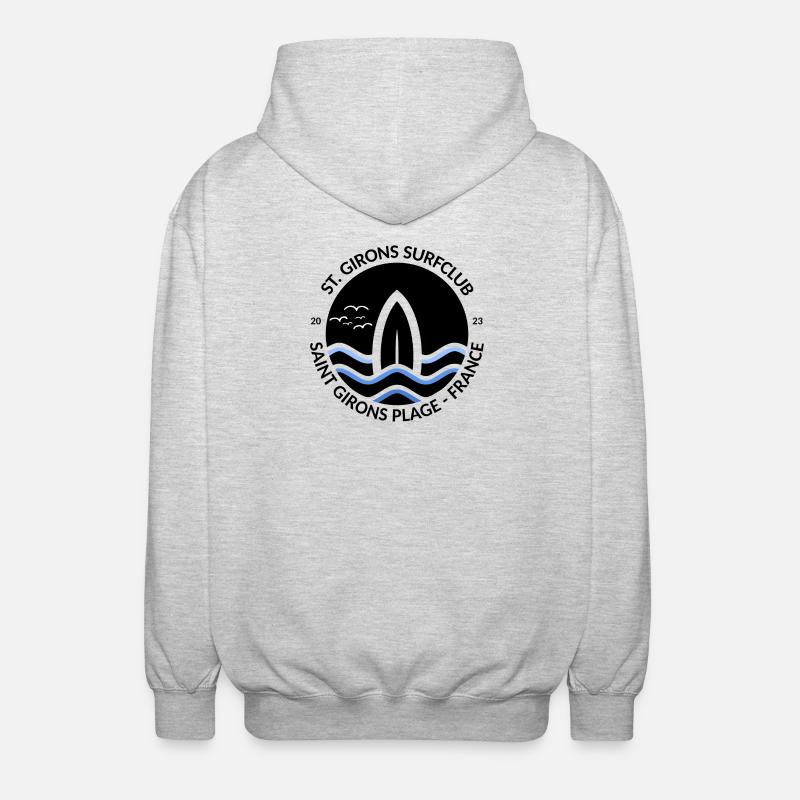 Surfclub St.Girons Plage Surfwave - Unisex Kapuzenjacke - Hellgrau meliert