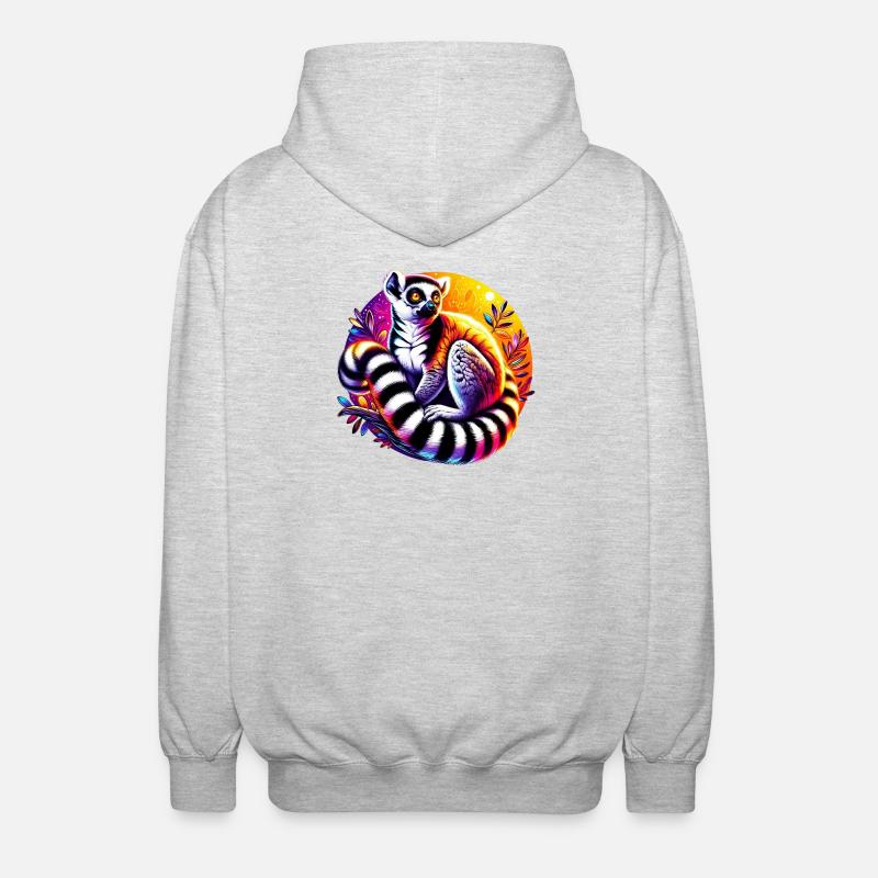 Lemur - Unisex Kapuzenjacke - Hellgrau meliert