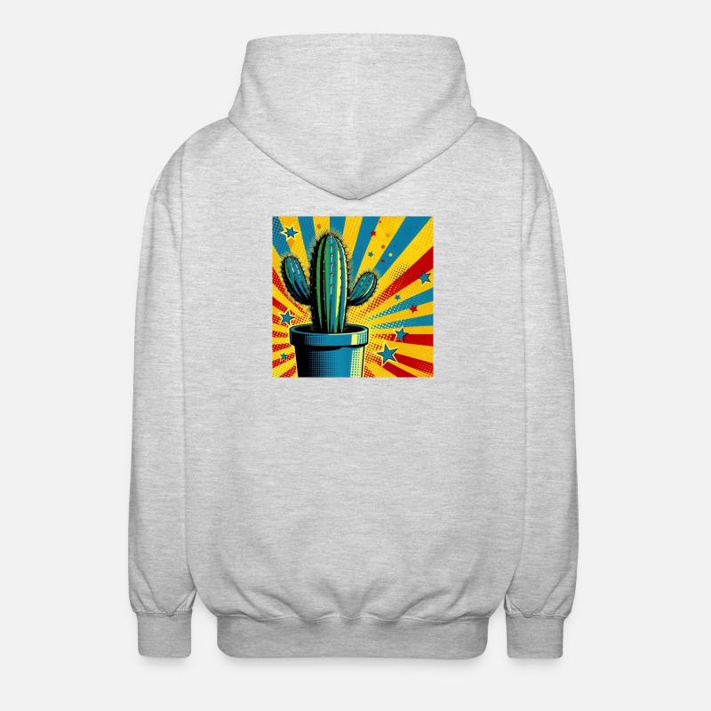 Kaktus 1 - Unisex Kapuzenjacke - Hellgrau meliert