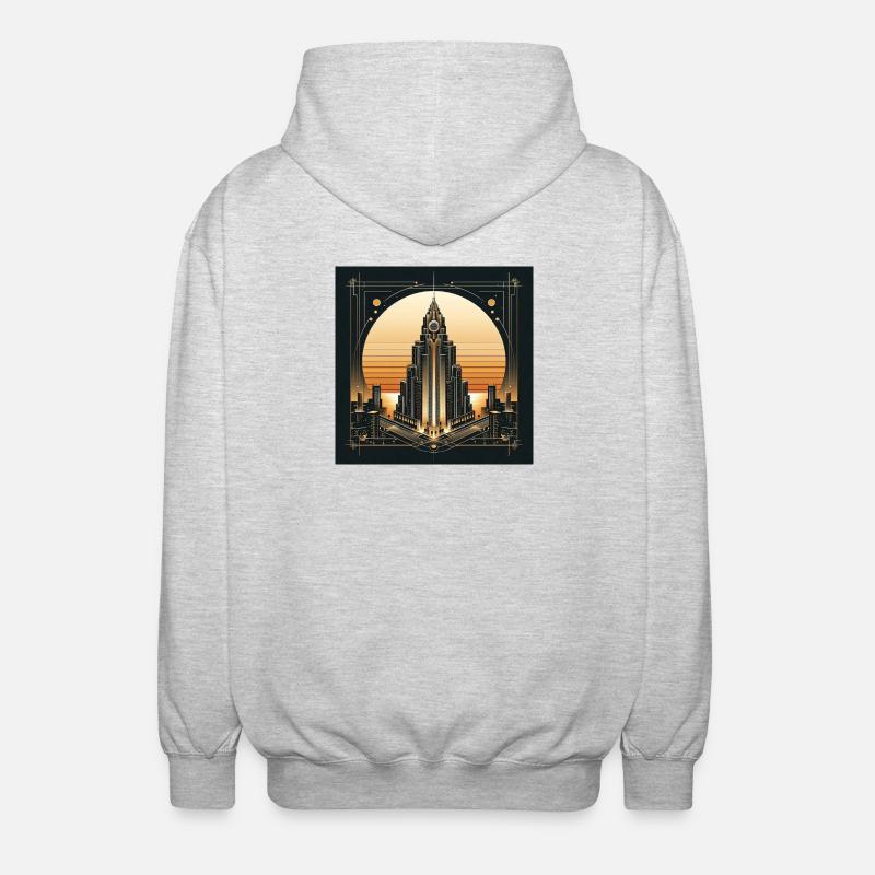 Gratte-ciel 1 - Veste à capuche unisexe - gris clair chiné