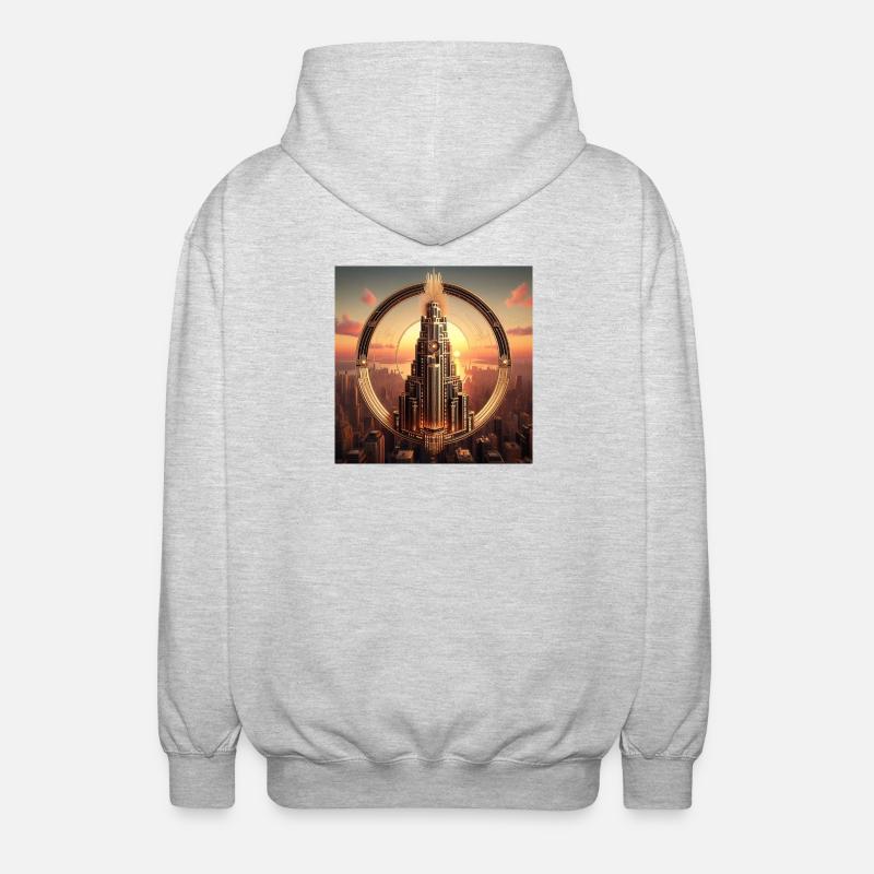 Wolkenkratzer 4 - Unisex Kapuzenjacke - Hellgrau meliert