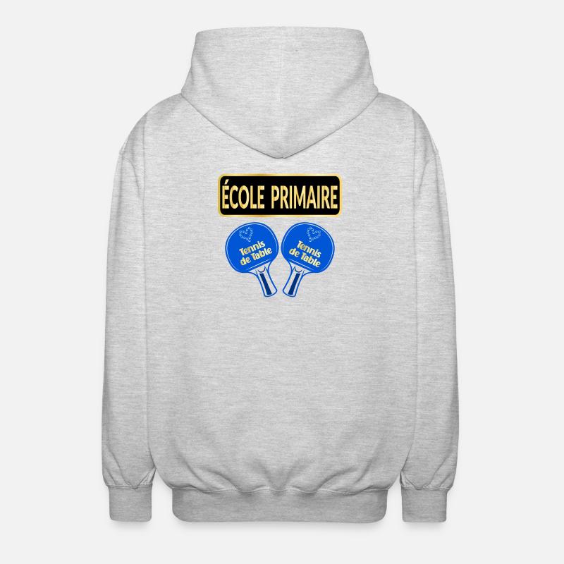 École Primaire - Tennis de Table - Veste à capuche unisexe - gris clair chiné
