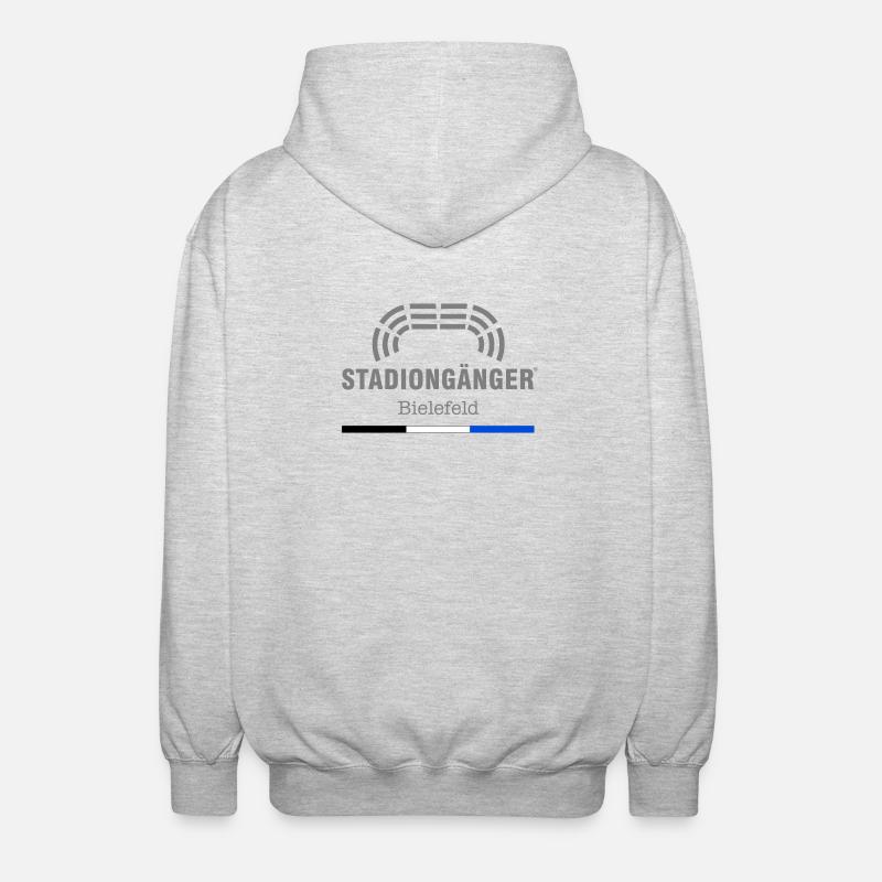Stadiongänger Bielefeld I Unisex Geschenk - Unisex Kapuzenjacke - Hellgrau meliert