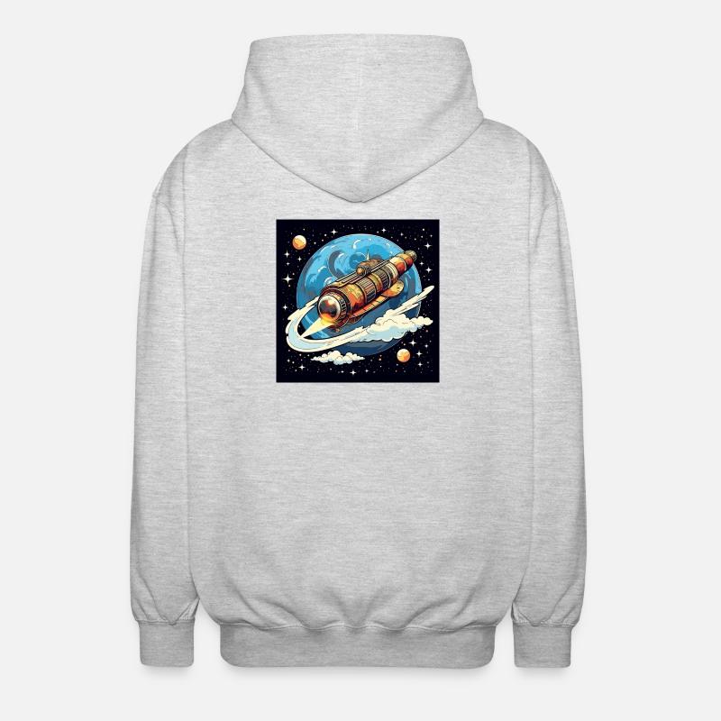 Vol de fusée dans l’espace - Veste à capuche unisexe - gris clair chiné