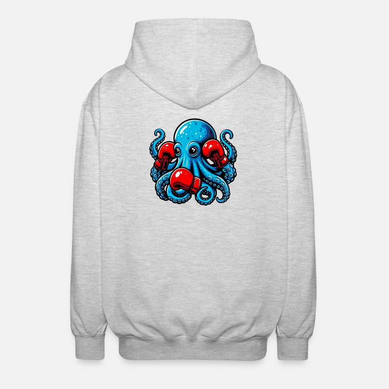 Krake - Unisex Kapuzenjacke - Hellgrau meliert