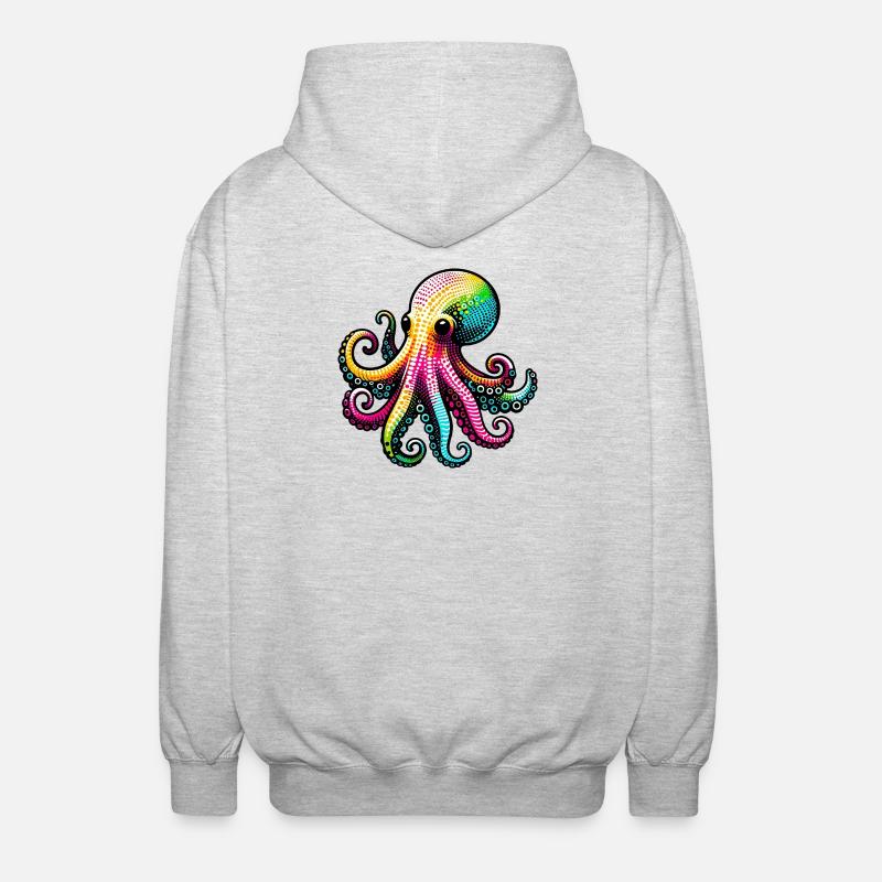 Octopus - Unisex Hooded Jacket - light heather grey