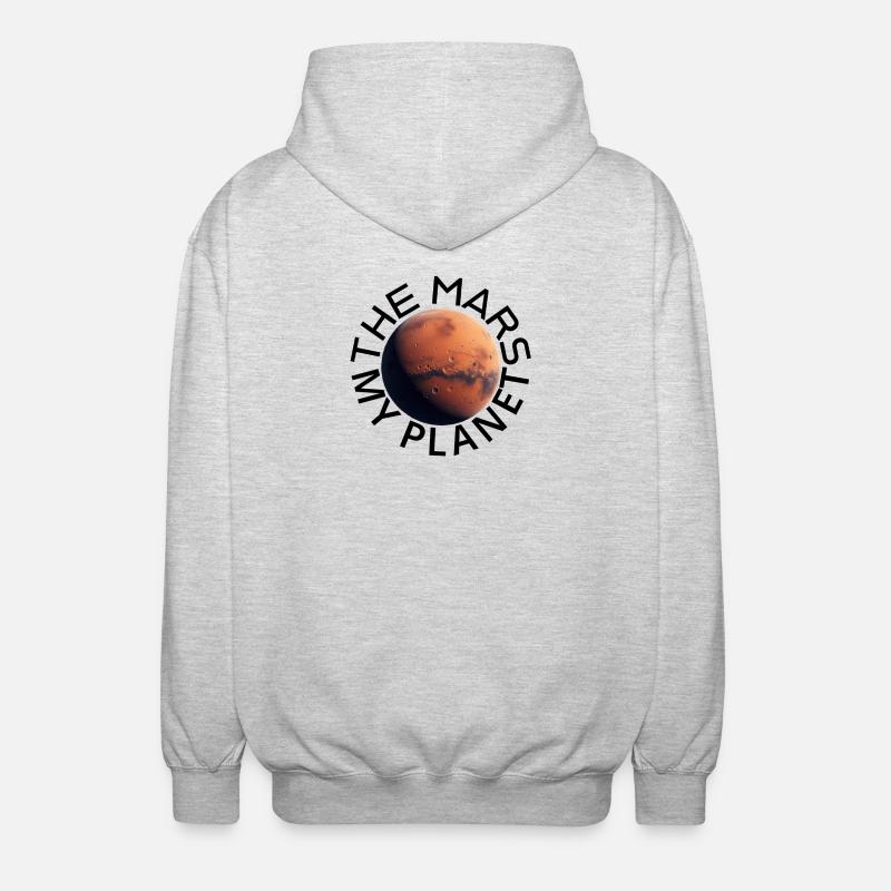 Surface martienne avec cratères - Veste à capuche unisexe - gris clair chiné