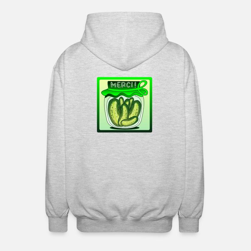 DANKE GURKENGURKEN - Unisex Kapuzenjacke - Hellgrau meliert