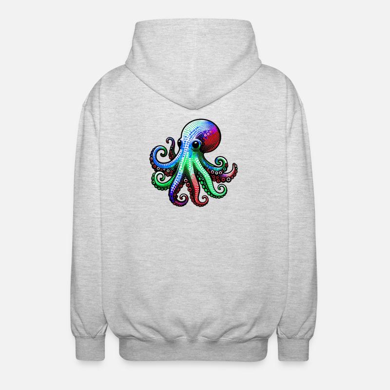 Pieuvre - Veste à capuche unisexe - gris clair chiné