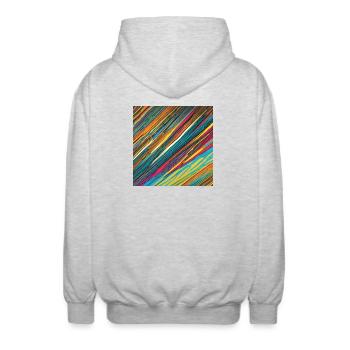 Bunte Striche - Unisex Kapuzenjacke - Hellgrau meliert - Hinten - AI Model Male 185 light (185cm)