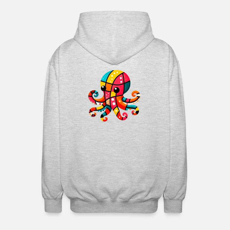 Pieuvre - Veste à capuche unisexe - gris clair chiné