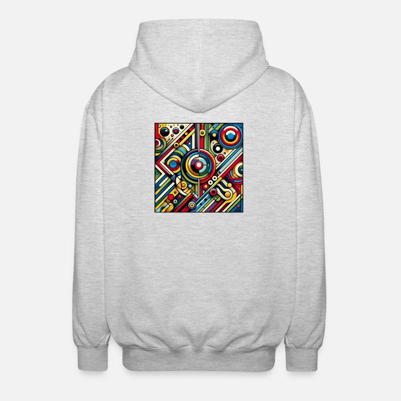 Neon Geometry — Circuit Pop - Unisex Kapuzenjacke - Hellgrau meliert