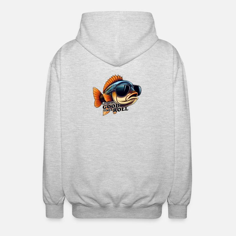 Poisson Let the good times roll - Veste à capuche unisexe - gris clair chiné